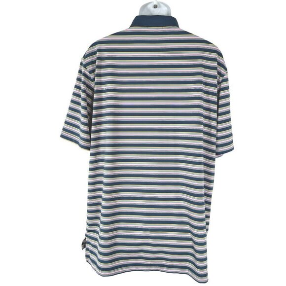 Peter Millar Summer Comfort Polo Shirt XL Short Sleeve Stripe Multicolor TP-2894 - Picture 4 of 8